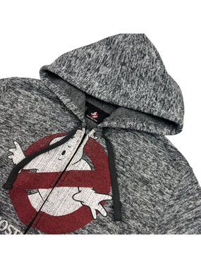 Ghostbusters Men's Polyester L/S Graphic Hoodie Gray • Medium